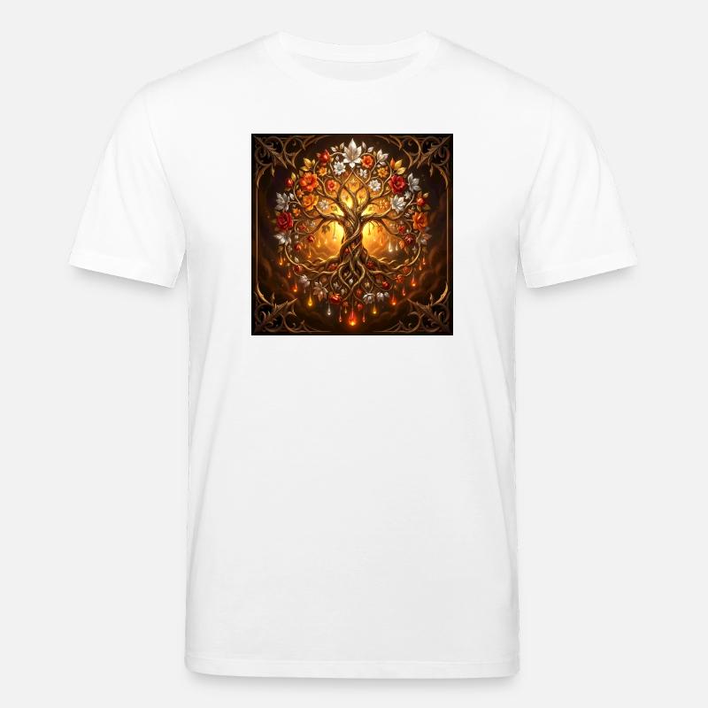 Lumineszierender Lebensbaum - Stanley/Stella Unisex Bio-T-Shirt CREATOR - Weiß