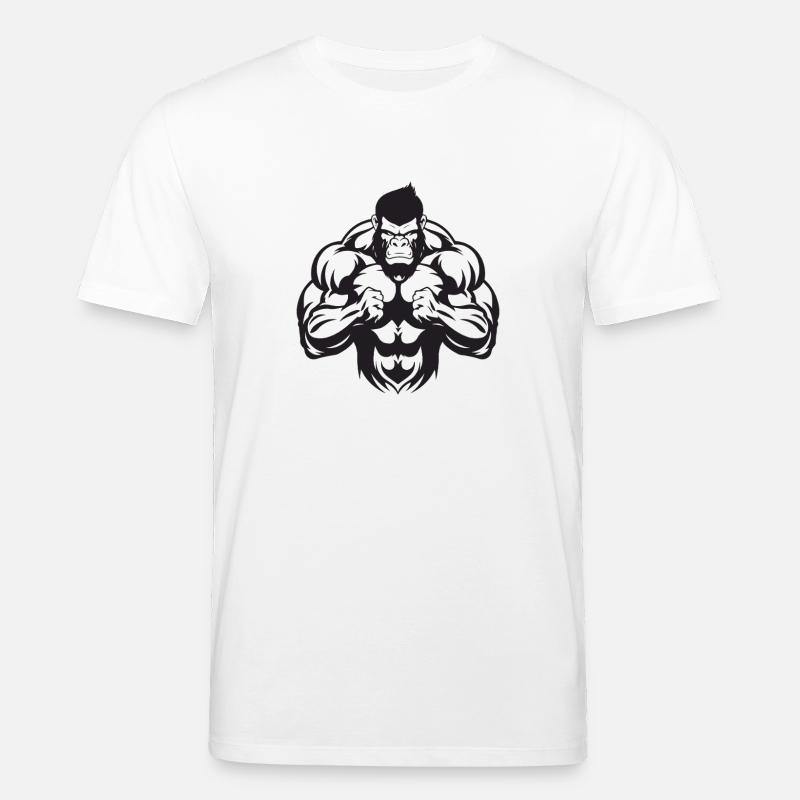 Musculation Gorilla - T-shirt bio CREATOR Stanley/Stella Unisexe - blanc