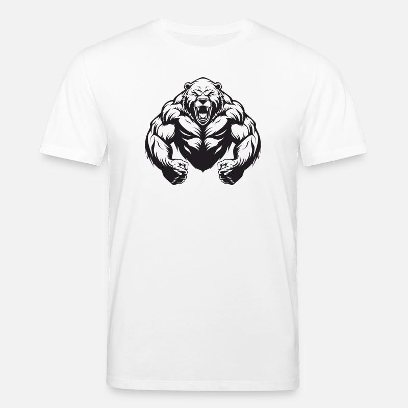 Grizzly Bear Workout - Stanley/Stella CREATOR Unisex Organic T-Shirt - white