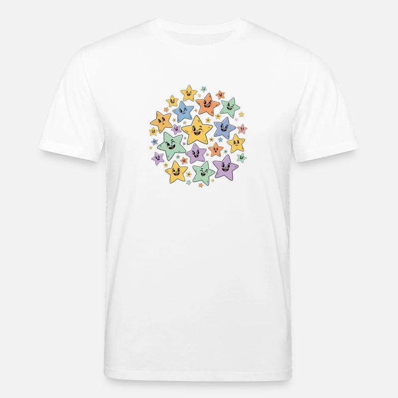 Bunte Sternchen Explosion - Stanley/Stella Unisex Bio-T-Shirt CREATOR - Weiß