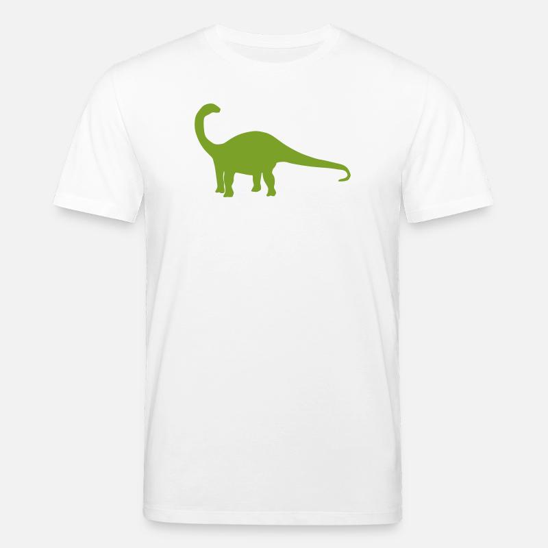 Dinosaur Silhouette Green - Stanley/Stella CREATOR Unisex Organic T-Shirt - white