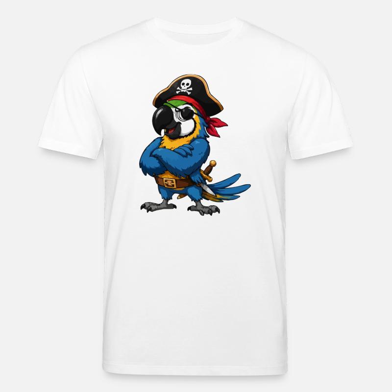 Pirate bird with eye patch - Stanley/Stella CREATOR Unisex Organic T-Shirt - white