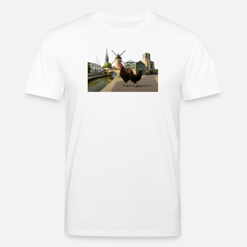 Marans, Stadthähne an der Mühle - Stanley/Stella Unisex Bio-T-Shirt CREATOR  - Weiß