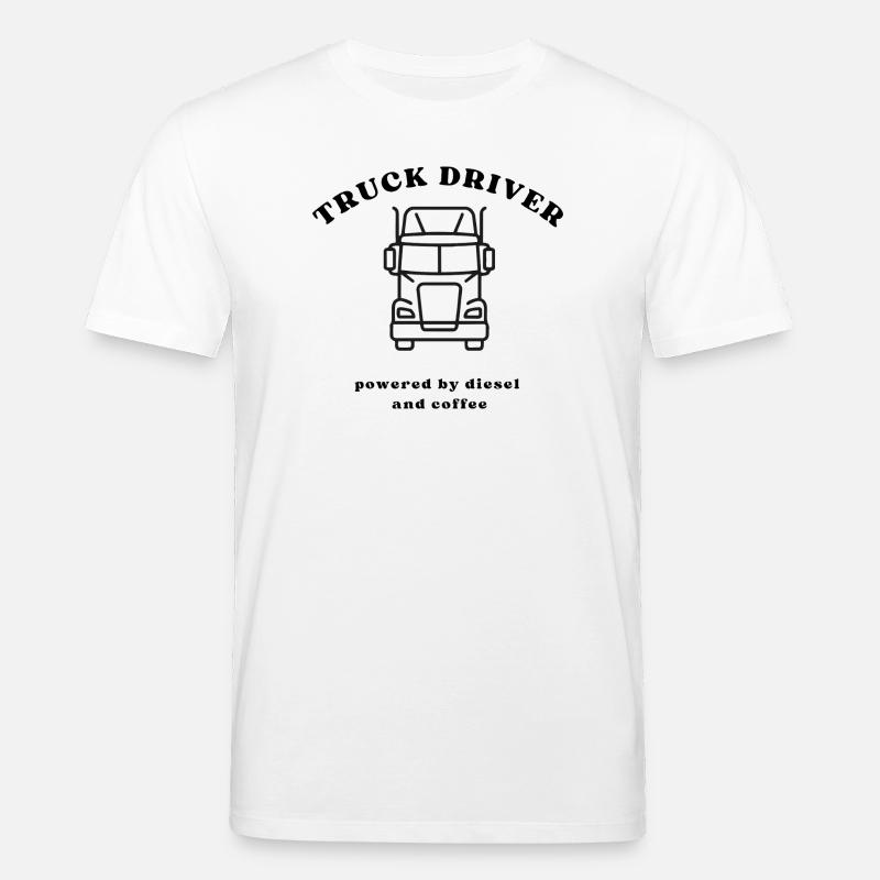 Vue frontale du camion Line - T-shirt bio CREATOR Stanley/Stella Unisexe - blanc