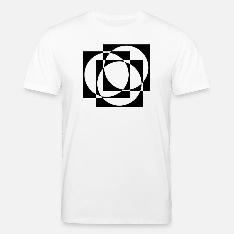 geometric circles and squares pattern - Stanley/Stella CREATOR Unisex Organic T-Shirt - white