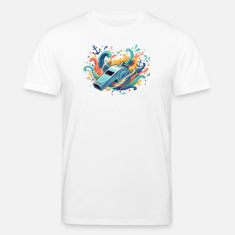 Maritime Pfeife im Farbschwall - Stanley/Stella Unisex Bio-T-Shirt CREATOR  - Weiß
