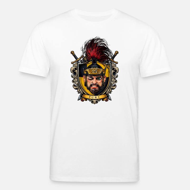 Fury Shield Warrior Crest - Stanley/Stella CREATOR Unisex Organic T-Shirt - white
