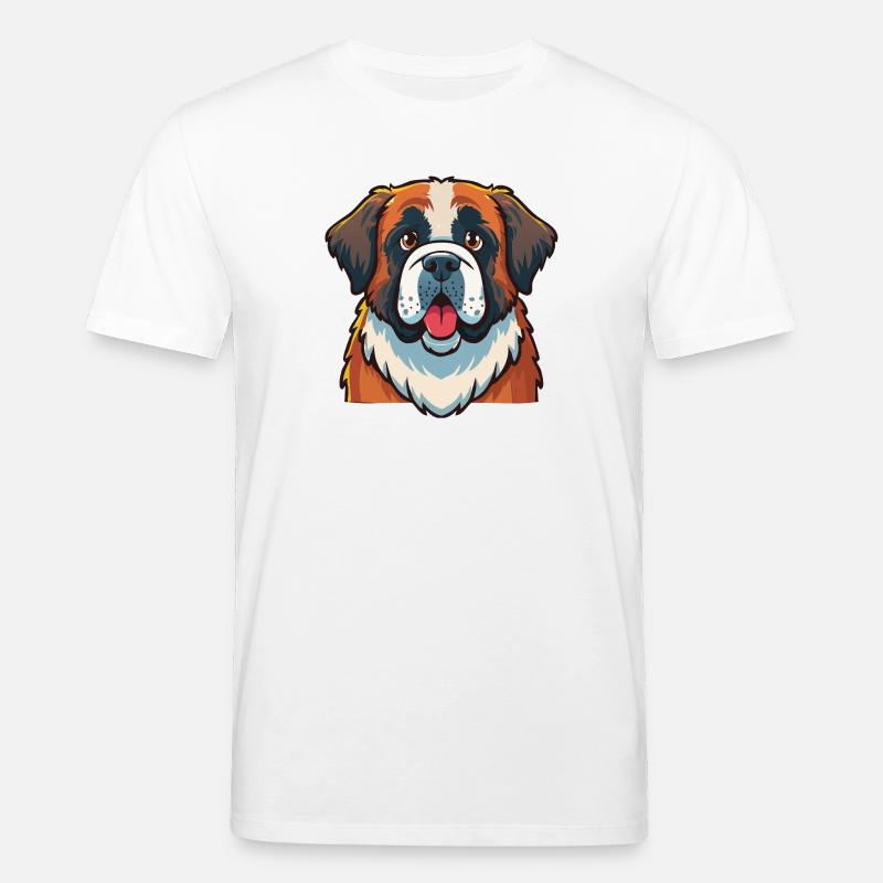 Bernhardiner (Porträt/Comic) - Stanley/Stella Unisex Bio-T-Shirt CREATOR - Weiß