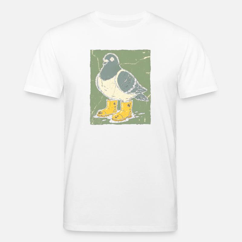 Taube mit Gelben Stiefeln - Stanley/Stella Unisex Bio-T-Shirt CREATOR  - Weiß