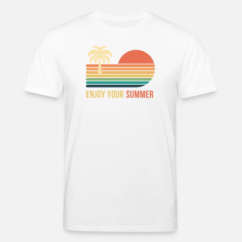 Sunset Retro Palme - Stanley/Stella Unisex Bio-T-Shirt CREATOR - Weiß