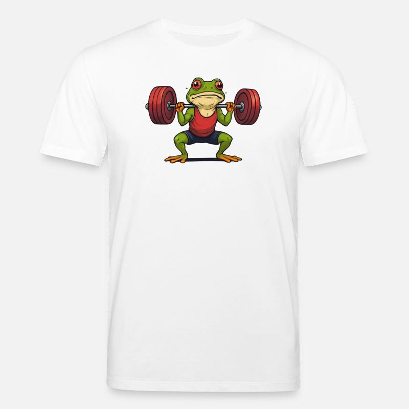 Muskulärer Gewichtheberfrosch - Stanley/Stella Unisex Bio-T-Shirt CREATOR - Weiß