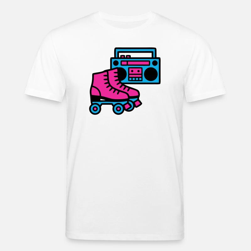 Rollschuhe Boombox 80er Retro - Stanley/Stella Unisex Bio-T-Shirt CREATOR - Weiß