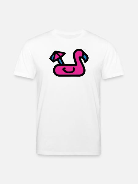 Flamingo Air Mattress Retro - Stanley/Stella CREATOR Unisex Organic T-Shirt - white