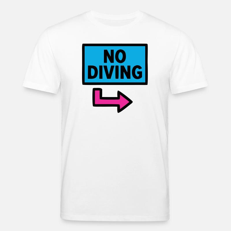 No Diving Sign Pool Retro - Stanley/Stella CREATOR Unisex Organic T-Shirt - white