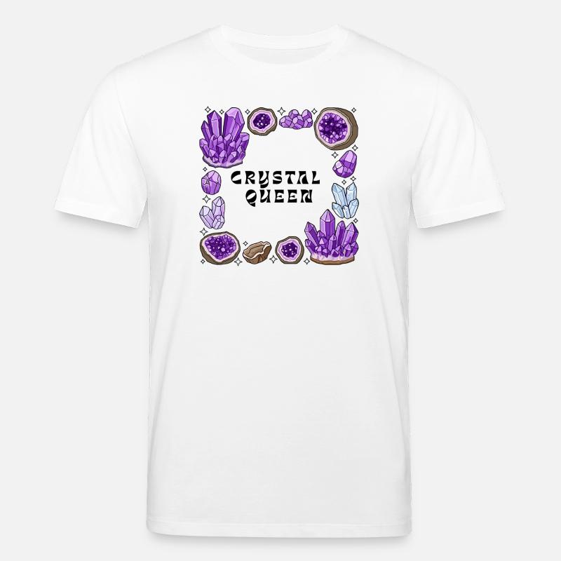 Amnetyst Crystal Geode Circle - Stanley/Stella CREATOR Unisex Organic T-Shirt - white