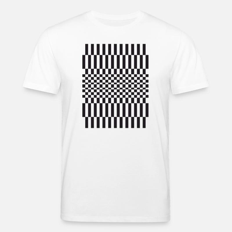Geometric chessboard Grid Pattern - Stanley/Stella CREATOR Unisex Organic T-Shirt - white