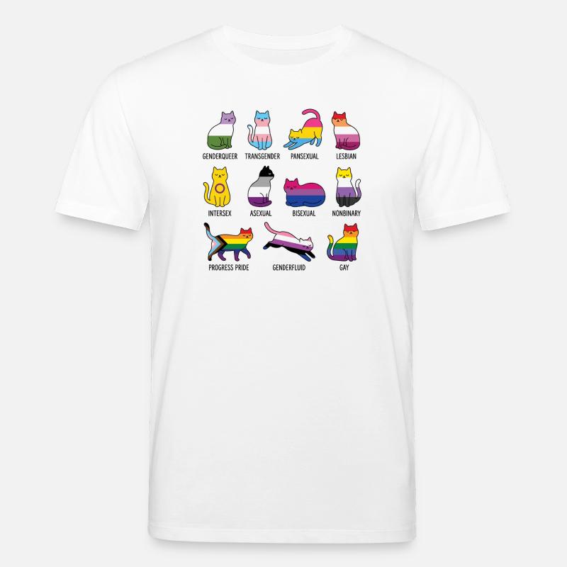 LGBTQ-Pride-Monat – Rainbow Cats - Stanley/Stella Unisex Bio-T-Shirt CREATOR  - Weiß