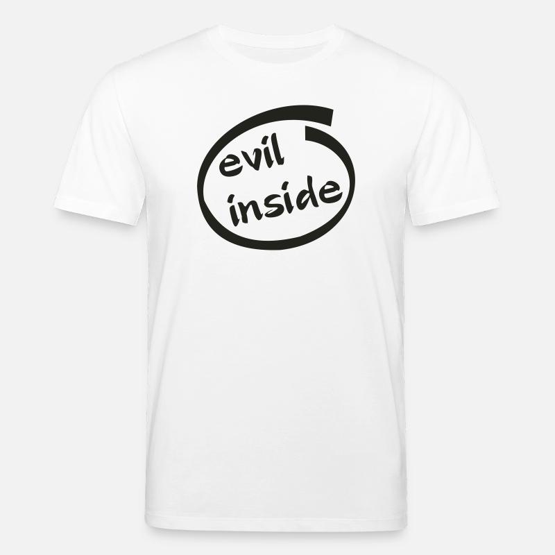 Evil Inside Ring Graphic - Stanley/Stella CREATOR Unisex Organic T-Shirt - white