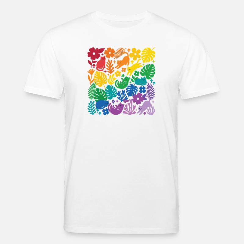 LGBT-Pride-Monat – Regenbogenkatzen und Blumen - Stanley/Stella Unisex Bio-T-Shirt CREATOR - Weiß