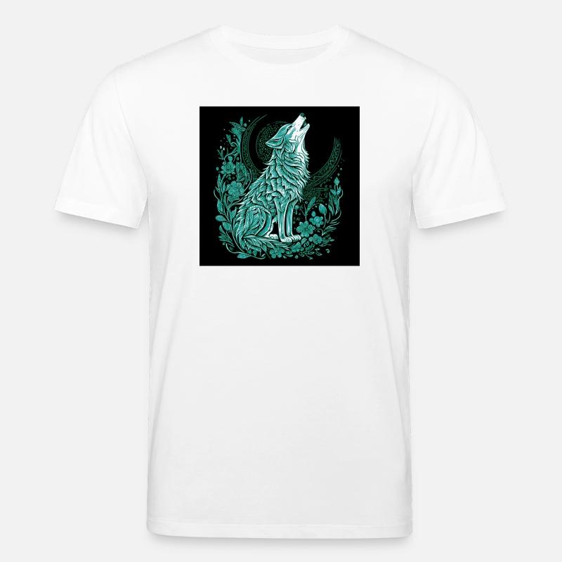 Mondwolf Linienstil mit Flora - Stanley/Stella Unisex Bio-T-Shirt CREATOR - Weiß
