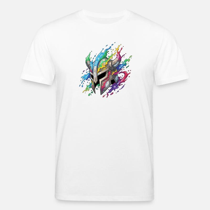 Runenhelm im Regenbogenfeuer - Stanley/Stella Unisex Bio-T-Shirt CREATOR  - Weiß