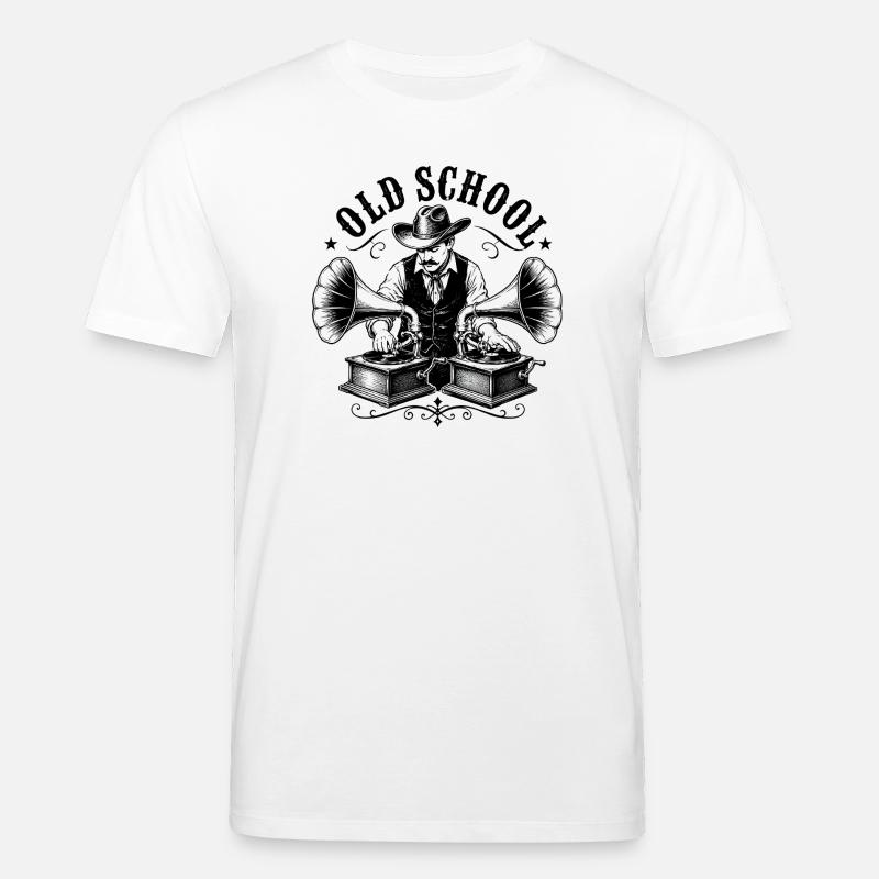 Un DJ old school avec gramophone - T-shirt bio CREATOR Stanley/Stella Unisexe - blanc