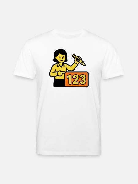Enseignant Math 123 School - T-shirt bio CREATOR Stanley/Stella Unisexe - blanc