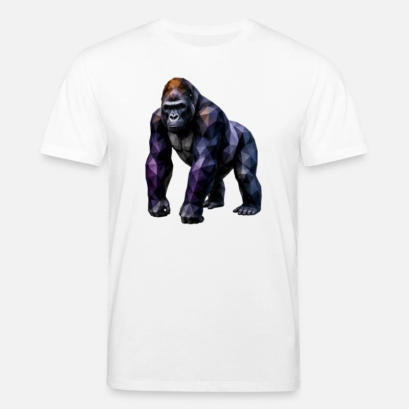 Gorilla Polygon – Farbige Geometrie - Stanley/Stella Unisex Bio-T-Shirt CREATOR  - Weiß
