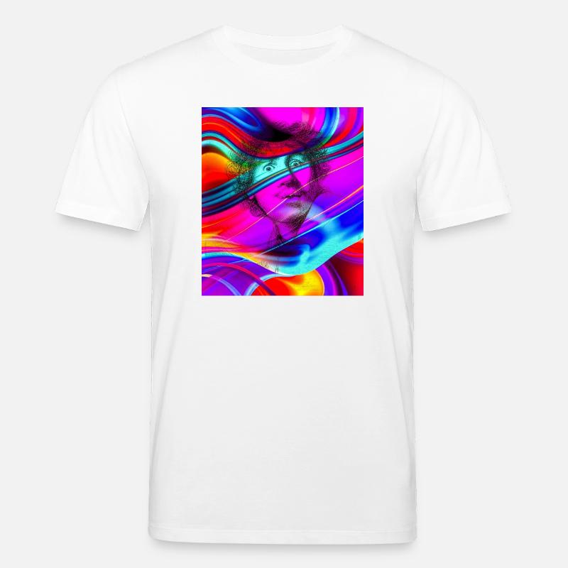 Psychedelisches Porträt im Farbfluss - Stanley/Stella Unisex Bio-T-Shirt CREATOR  - Weiß
