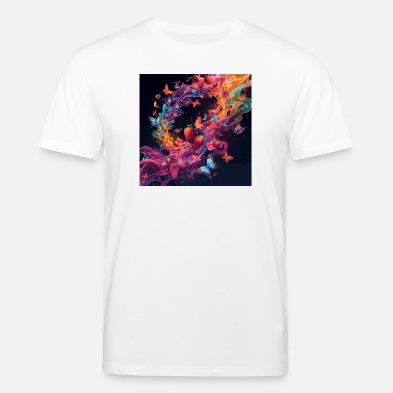 Bunte Beeren und Schmetterlinge - Stanley/Stella Unisex Bio-T-Shirt CREATOR  - Weiß