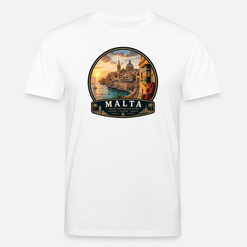 Malte Valette Vacances coloniales Méditerranéenne - T-shirt bio CREATOR Stanley/Stella Unisexe - blanc