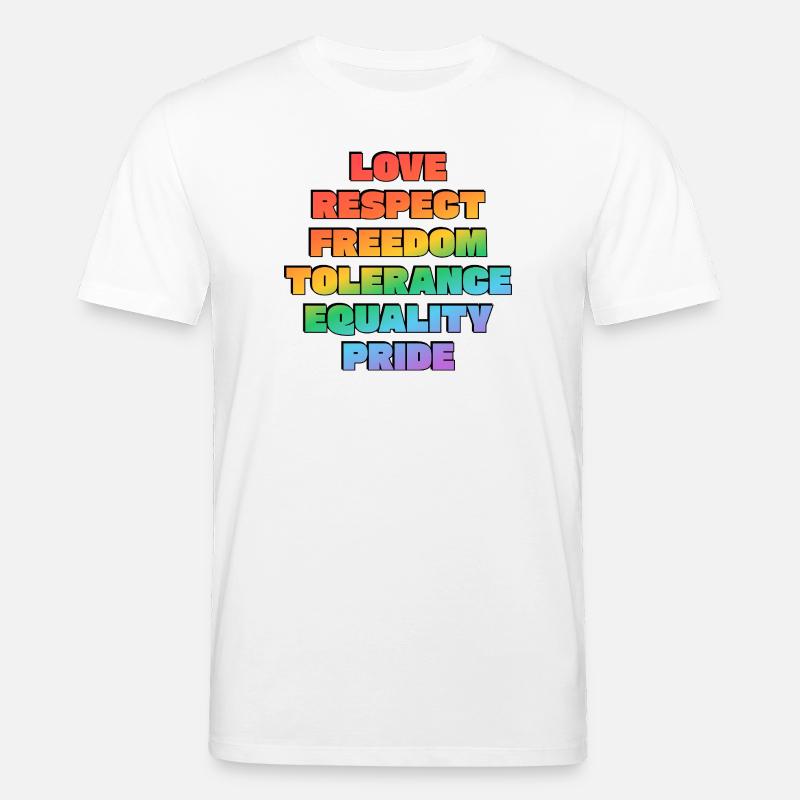 Rainbow Pride Values - Stanley/Stella CREATOR Unisex Organic T-Shirt - white