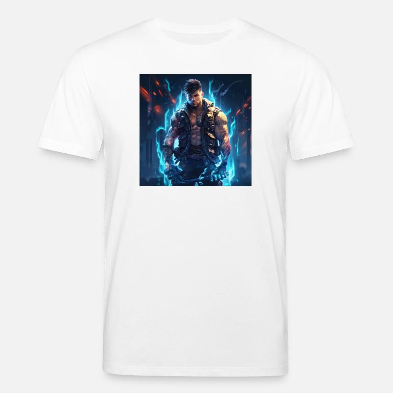 Nebula Ranger Neon Warrior - Stanley/Stella CREATOR Unisex Organic T-Shirt - white