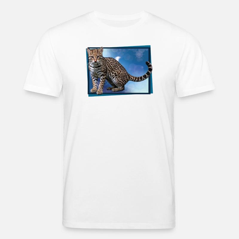 Blue Leopard Bokeh - Stanley/Stella CREATOR Unisex Organic T-Shirt - white