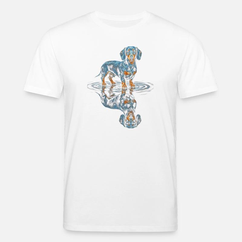 Teckel Water Reflex Bleu-Orange - T-shirt bio CREATOR Stanley/Stella Unisexe - blanc