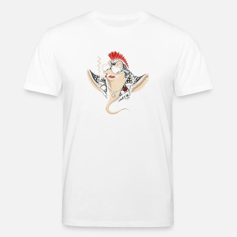 Punk-Rochen mit Mohawk Sonnenbrille - Stanley/Stella Unisex Bio-T-Shirt CREATOR  - Weiß