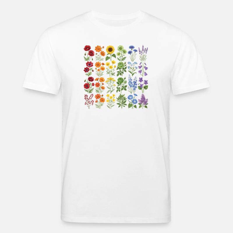 LGBTQ-Pride-Monat – Regenbogenblumen - Stanley/Stella Unisex Bio-T-Shirt CREATOR - Weiß