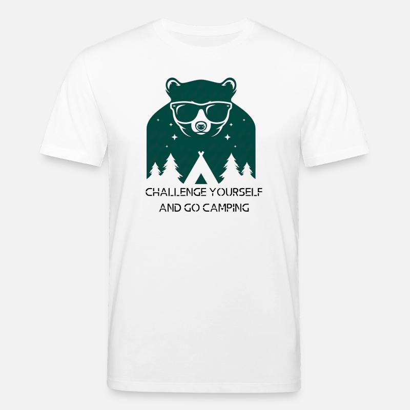 Challenge yourself and go camping - Stanley/Stella CREATOR Unisex Organic T-Shirt - white
