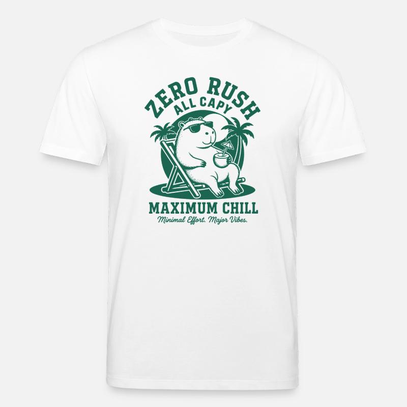 Zero Rush Capybara Chill - Stanley/Stella CREATOR Unisex Organic T-Shirt - white