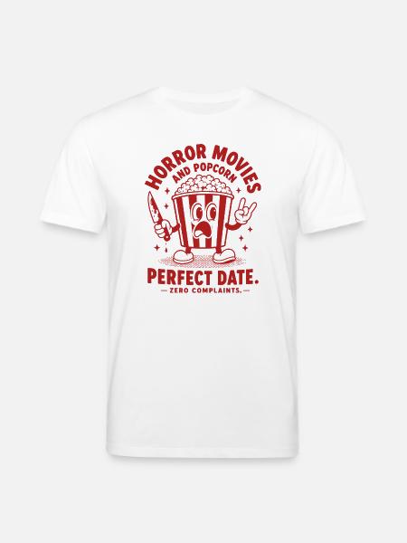 Horror Movies Perfect Date - Stanley/Stella CREATOR Unisex Organic T-Shirt - white