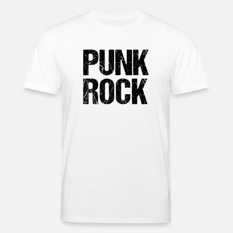 Distressed Punk Rock logo design - Stanley/Stella CREATOR Unisex Organic T-Shirt - white