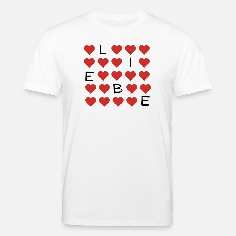 Red Heart Pattern Repeat - Stanley/Stella CREATOR Unisex Organic T-Shirt - white