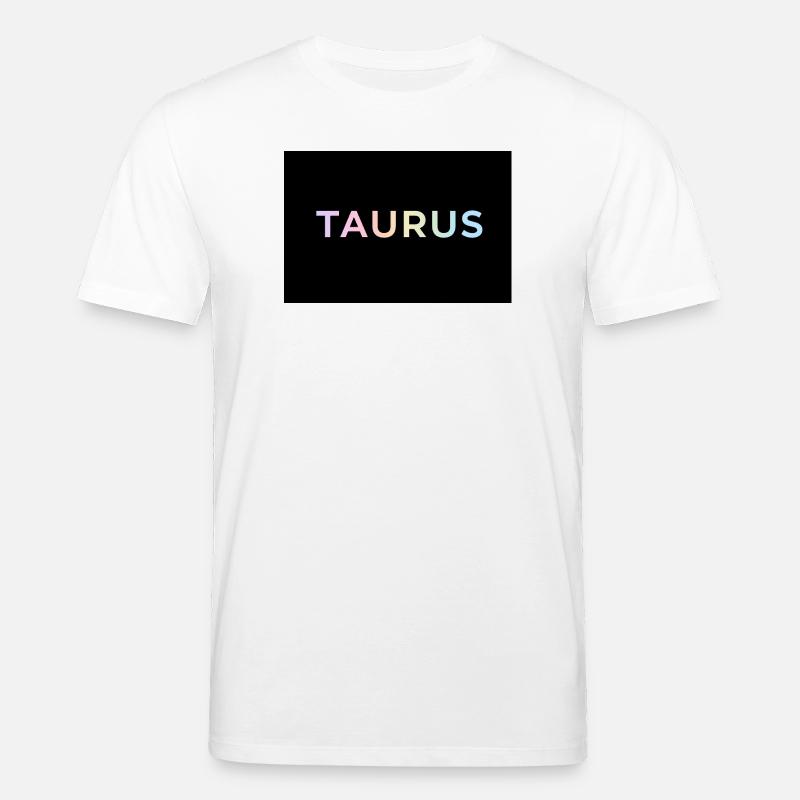Taurus Gradient Typography - Stanley/Stella CREATOR Unisex Organic T-Shirt - white