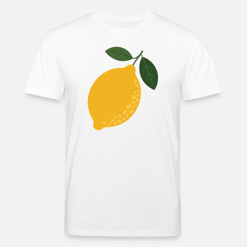 Lemon Leaf Citrus Illustration - Stanley/Stella CREATOR Unisex Organic T-Shirt - white