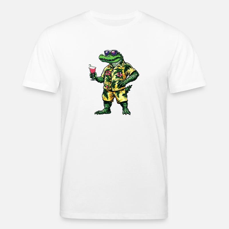 Alligator Comic Summer - Stanley/Stella CREATOR Unisex Organic T-Shirt - white