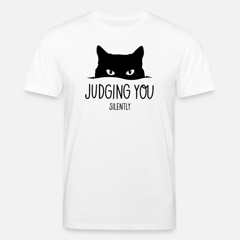 Black Cat Judging You Silently - Stanley/Stella Unisex Bio-T-Shirt CREATOR  - Weiß