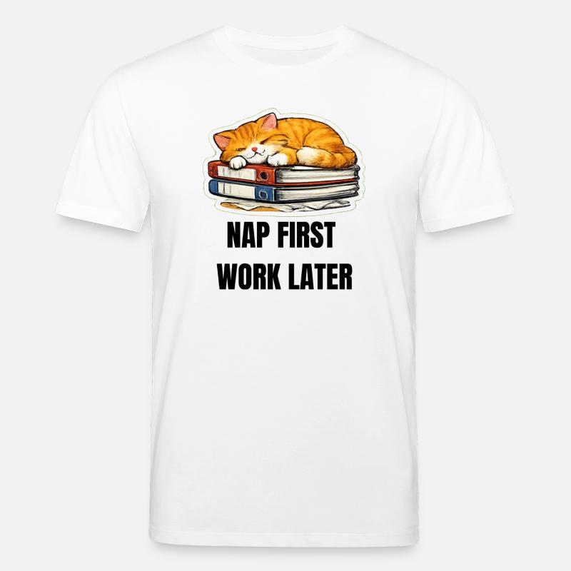 NAP FIRST WORK LATER - Stanley/Stella Unisex Bio-T-Shirt CREATOR - Weiß