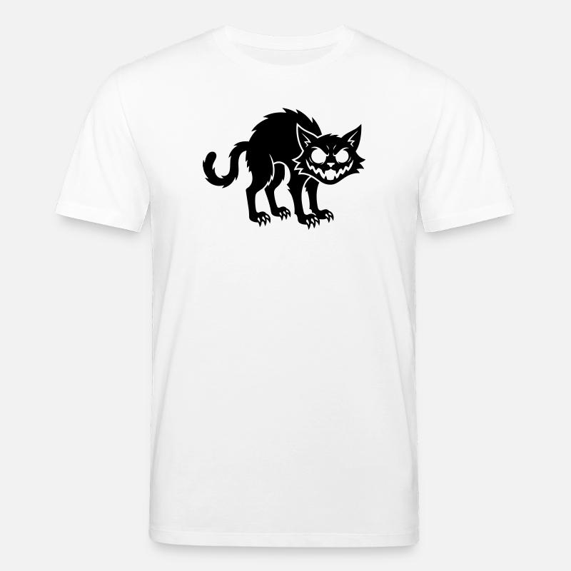 Wütende schwarze Katze - Stanley/Stella Unisex Bio-T-Shirt CREATOR - Weiß