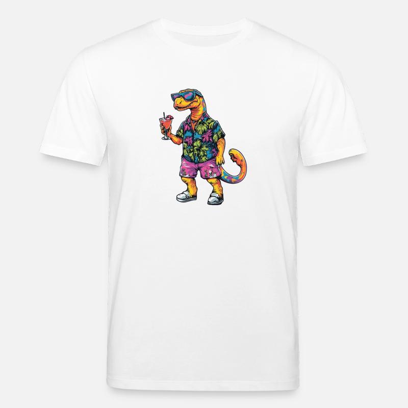 Dinosaur brontosaurus Comic Summer - Stanley/Stella CREATOR Unisex Organic T-Shirt - white