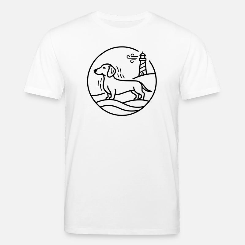 Teckel au lac - T-shirt bio CREATOR Stanley/Stella Unisexe - blanc
